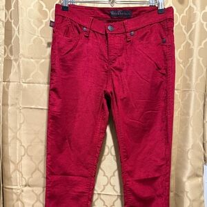 Rock & Republic thin wale corduroy jeans. Cranberry color. Never worn. 8M
